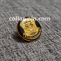 custom epoxy collar pin malaysia round shape etching