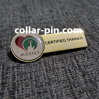 custom shape epoxy collar pin malaysia etching or colours with safety pins