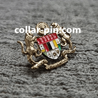 custom shape 3D collar pin supplier malaysia with colours hollow design
