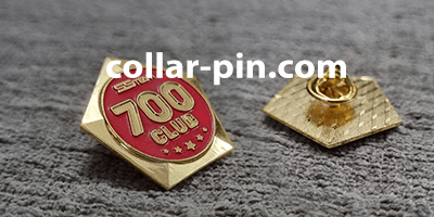 custom shape 3D collar pin supplier malaysia with colours front and back