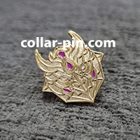 custom shape embossed collar pin supplier malaysia with stones