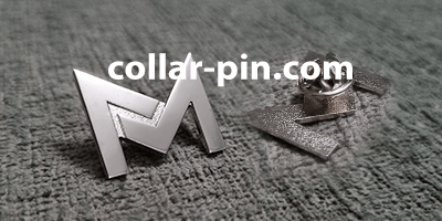 custom shape embossed collar pin supplier malaysia with logo design front and back